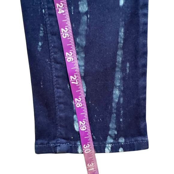 Paige Jeans Womens 27 Blue Verdugo Ultra Skinny Drip Print Stretch Denim Pants - Picture 6 of 14